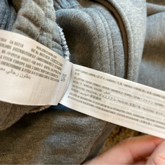 Abercrombie & Fitch Soft AF Essentials Mens Gray Sweatpants Xxl Raw Hem Cropped - Picture 6 of 7